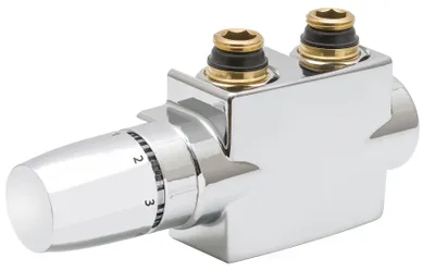 Produktbild von MERT Design Anschlussarmatur Ventilhahnblock Weiss/Chrom Badheizkörper : 1000-SAMISET-C