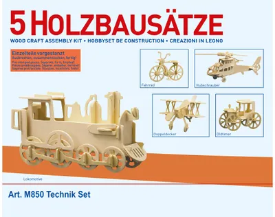 Image de PEBARO Kit de construction en bois Technique, set de 5 pièces