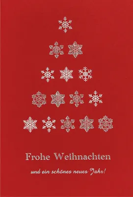 Produktbild von Weihnachten unverpackte Weihnachtskarten mit Briefumschlag Schneeflocken Tannenbaum Frohe Weihnachten