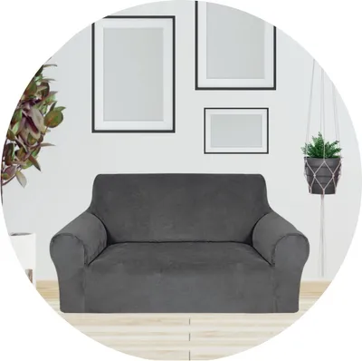 Produktbild von Hilvard Sofabezug 2-Sitzer 145-175 cm Sofahusse Sofaüberwurf Grau