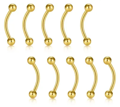 Productafbeelding van Piercingset - Oorpiercingset - Chirurgisch staal - Roségoud - Geschikt voor navel, lip, wenkbrauw - Inclusief 10 stuks