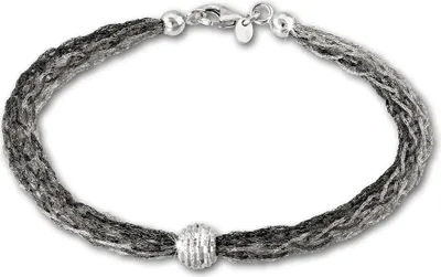 Image de SilberDream Bracelet femme boule 925 argent bijoux 20,5cm noir SDA1001K