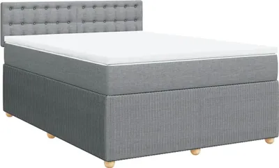 Produktbild von vidaXL Boxspringbett mit Matratze Hellgrau 160x200 cm Stoff