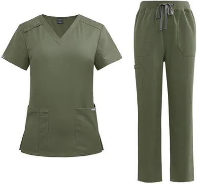 Immagine prodotto di Completo da lavoro medico con scollo a V e 2 tasche
