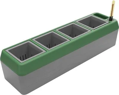 Image de Jardinières grises avec 4 pots d'automne, amovibles, pratiques