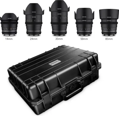Produktbild von Samyang MF 14mm/24mm/35mm/50mm/85mm MK2 VDSLR Videoobjektive Kofferset für Canon EF (1023195)