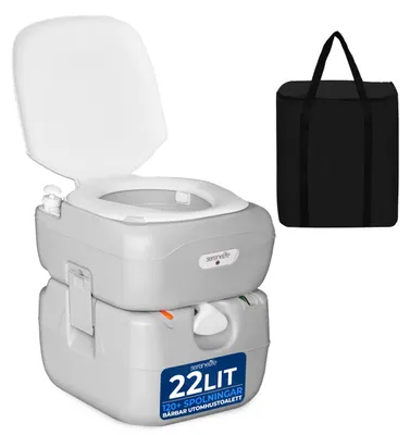 Produktbild von Tragbares Camping-Toilettensystem – 22 Liter Tank – Auslaufsicher, weiß