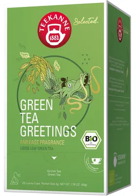Produktbild von Teekanne Selected Green Tea Greetings  Luxury Pyramidenbeutel 40g