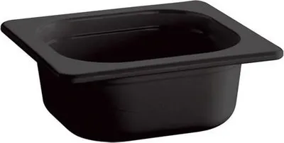 Produktbild von APS 84311 GN 1/6 Behälter ECO LINE, 17,6 x 16,2 cm, Tiefe 100 mm, 1 Liter, Melamin, schwarz