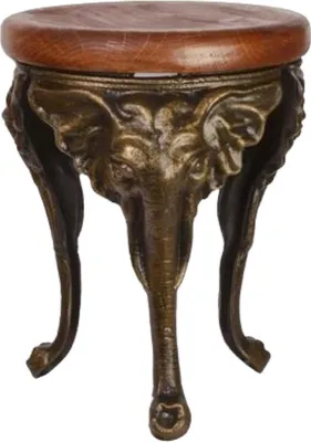 Produktbild von Bronzeoptik Hocker Blumentisch Beistelltisch H 39,8 D 32,5 cm Gusseisen