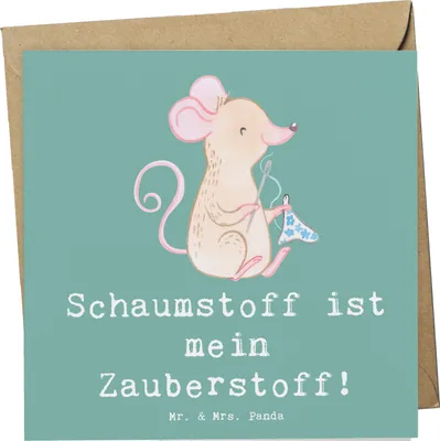 Produktbild von Mr. & Mrs. Panda Glückwunschkarte Zauber der Polsterin - Meeresbrise - Geschenk, personalisierte Geschenke, Polsterarbeit, doppelkarte, faltkarte, Design, anlasskarte