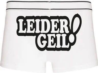 Produktbild von Boxershorts - Mann - Boxer-0031-man-white-h-M - weiß - M - hinten - Leider Geil - lustiges Motiv - Spruch - Unterwäsche - Unterhose - Freizeit - lustig