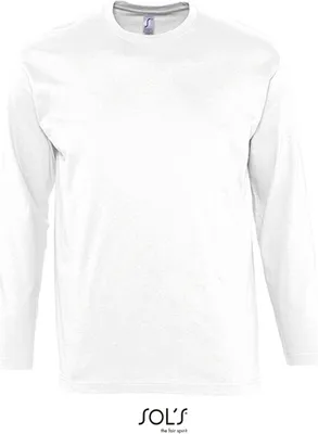 Obrázok produktu pre SOLs 11420 | Pánske tričko Monarch s dlhým rukávom - farba: biela - veľkosť: 4XL