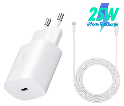 Produktbild von 25W Usb C Adapter Schnellladegerät Usb C Ladekabel Netzteil für iPhone 16 16 Pro Max 15 15 Pro Max 14 13 12 X , iPad, iPad Pro, iPad Air