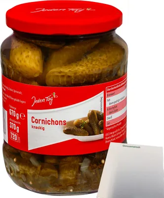 Produktbild von Jeden Tag Cornichons (720ml Glas) + usy Block