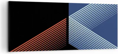Produktbild von Bild auf Leinwand - Leinwandbild - Einteilig - Abstraktion Schwarz Blau - 120x50cm - Wand Bild - Wanddeko - Wandbilder - Leinwanddruck - Bilder - Wanddekoration - Leinwand bilder - AB120x50-4458