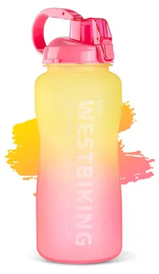 Zdjęcie produktu dla 2000 ml sportowa butelka na wodę ze słomką, kemping, wędrówki, ćwiczenia, butelka na wodę, plastikowa butelka outdoorowa, duża pojemność, naczynie do picia