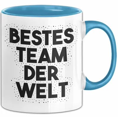 Produktbild von Bestes Team der Welt Tasse mit Spruch Geschenk Kollegin (Blau)