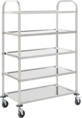 Obrázok produktu pre The Living Store 5-poschodový servírovací vozík 107 x 55 x 147 cm nerezová oceľ