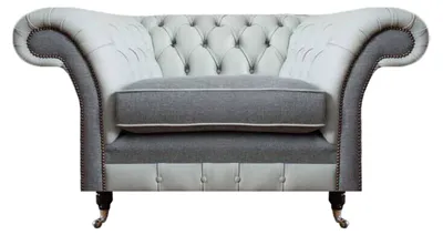 Obrázek produktu pro Chesterfield šedé křeslo čalouněný nábytek design moderní styl obývací pokoj