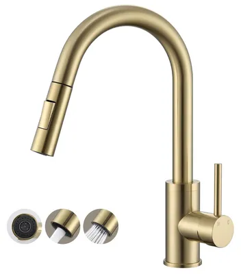 Immagine prodotto di Rubinetto da cucina con doccetta estraibile in oro