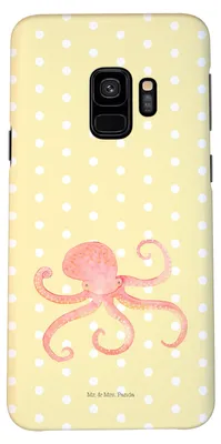 Produktbild von Mr. & Mrs. Panda Samsung Galaxy S9 Handyhülle Tintenfisch - Gelb Pastell - Geschenk, Wasser, Hülle, Meerestier, Handy Schutzhülle, Cover, Krake, Case, Lustige Sprüche