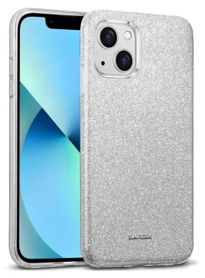 Zdjęcie produktu dla Etui na telefon komórkowy iPhone 13 Mini, brokatowe etui ochronne TPU, srebrne