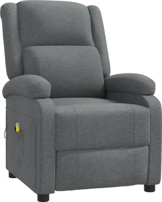 Image de vidaXL Fauteuil de massage gris foncé Tissu