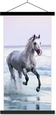 Produktbild von MuchoWow® Textilposter Pferde - Luft - Meer 40x80 cm mit schwarzem Rahmen - Wandemalerei