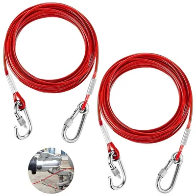 Immagine prodotto di Corda di emergenza per rimorchi, 2 pezzi, colore rosso, per rimorchi e caravan dotati di freno