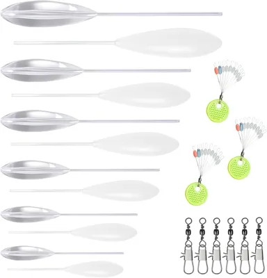 Imagen del producto de Conjunto Sbirolino, de 21 piezas, con diferentes pesos, ideal para la pesca de truchas