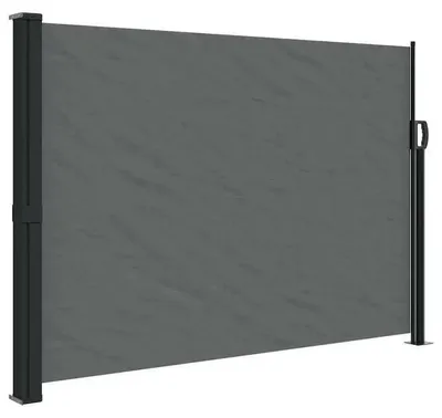 Obrázek produktu pro Výsuvná boční markýza – ochrana proti slunci a větru, rozměry 140 x 300 cm, materiál PVC, ochrana proti UV záření, vodotěsná, barva antracit