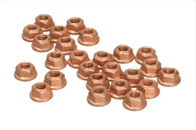 Produktbild von 25 Kupfermutter Krümmer Bund M8 x 1,25 SW13 Cu-Muttern Auspuff Selbstsichernd