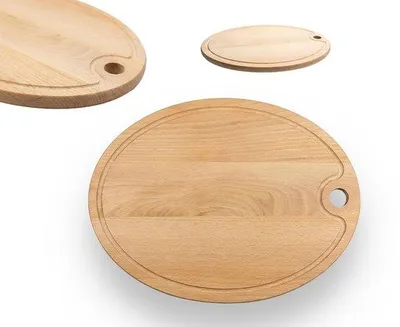 Productafbeelding van Oval Beuken Houten Snijplank met Sapgoot - 38x29cm
