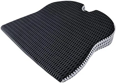 Image de Coussin de siège en mousse à mémoire de forme, avec support pour le coccyx, ergonomique, de couleur noire, pour une utilisation quotidienne