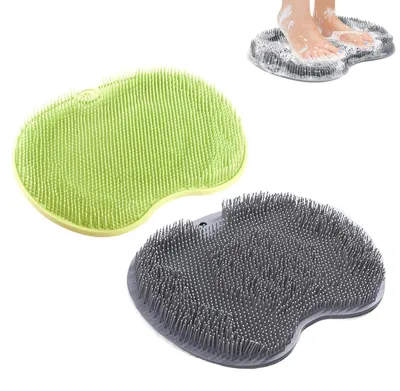 Produktbild von 2er Set Fußbürste Fußwäscher rutschfest Dusche mit Saugnäpfen, Silikon Rückenschrubber