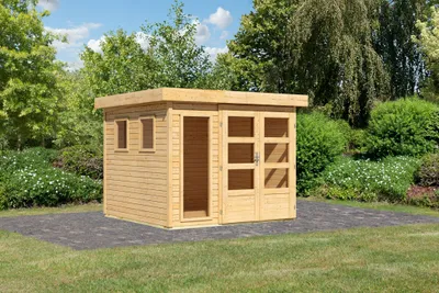 Produktbild von Karibu Gartenhaus Gerätehaus Lahar 3,5 naturbelassen 242x246x211 cm