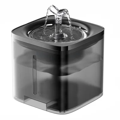 Produktbild von 2,5L Katzenbrunnen, Trinkbrunnen für Katzen, kleine Hunde, mit 4-fach Filtersystem, leiser Wasserfluss, Mit Zirkulation, Wasserstandsanzeige