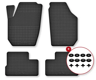 Produktbild von Gummi-Fußmatten für VW Jetta IV 1998-2005 (Limousine/Kombi) – 4-tlg, Schwarz, Semi-Universal, angepasst – Wielganizator Semi-Universal