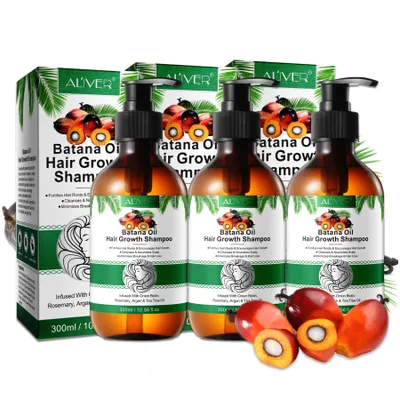 Produktbild von Shampoo Batana mit Rosmarin Haarwachstum Kopfhaut Pflege anti Haarausfall Vegan, 3x 300ml