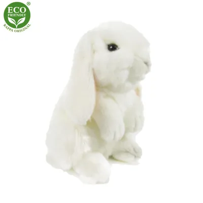 Zdjęcie produktu dla RAPPA Pluszowy biały królik stojący 18 cm ECO-FRIENDLY