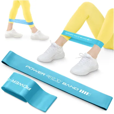 Produktbild von 4FIZJO MINI POWER BAND, Fitness‑Widerstandsband Set für Ganzkörper‑Training - blau