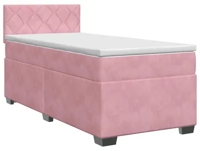 Produktbild von Boxspringbett mit Matratze mit Kopfteil Rosa 90 x 200 cm Samt