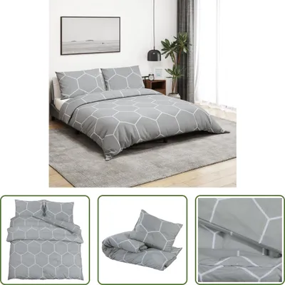 Zdjęcie produktu dla The Living Store Komplet pościeli szary 155x220 cm bawełna