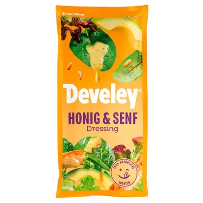 Produktbild von Develey Honig Senf Dressing Salatsauce süß würziger Power 75ml