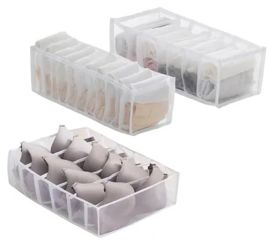 Schubladen-Organizer-Set 3er-Pack für Unterwäsche, Socken & BHs