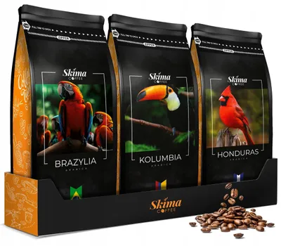 Produktbild von Kaffeebohnen 3 x 1 kg BRASILIEN/KOLUMBIEN/HONDURAS Arabica frisch geröstet