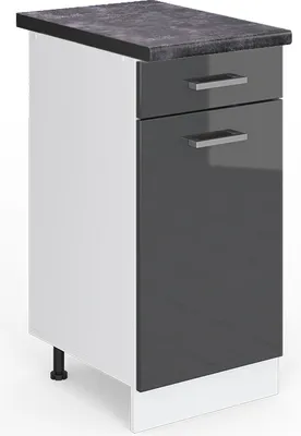 Produktbild von Küchenunterschrank Vicco R-Line Anthrazit Hochglanz 40 cm , AP Anthrazit, Model 46656
