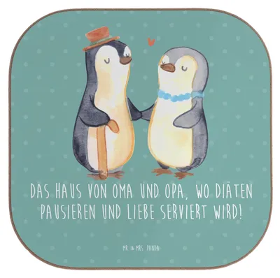 Produktbild von Mr. & Mrs. Panda Untersetzer für Gläser Großelternliebe - Meeresbrise - Geschenk, Coaster, herzerwärmende Sprüche, Holzuntersetzer, Flaschenuntersetzer, Weisheit, Diät