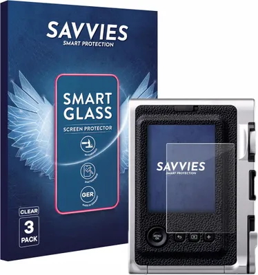 Produktbild von 3x Savvies Schutzglas Folie für Fujifilm Instax Mini Evo 9H Panzer Schutzfolie Glas Displayschutz klar transparent